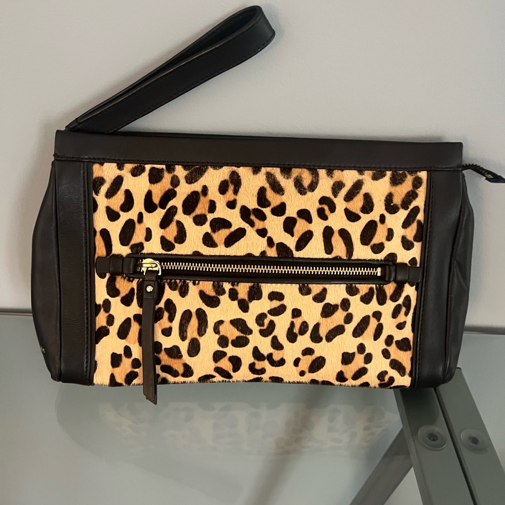 Faux calf hair and leather Kate spade clutch